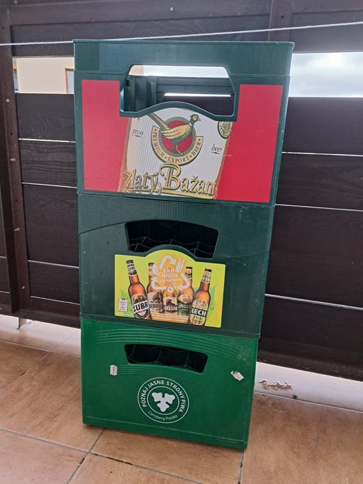 3 Skrzynki, kraty, transporter na butelki