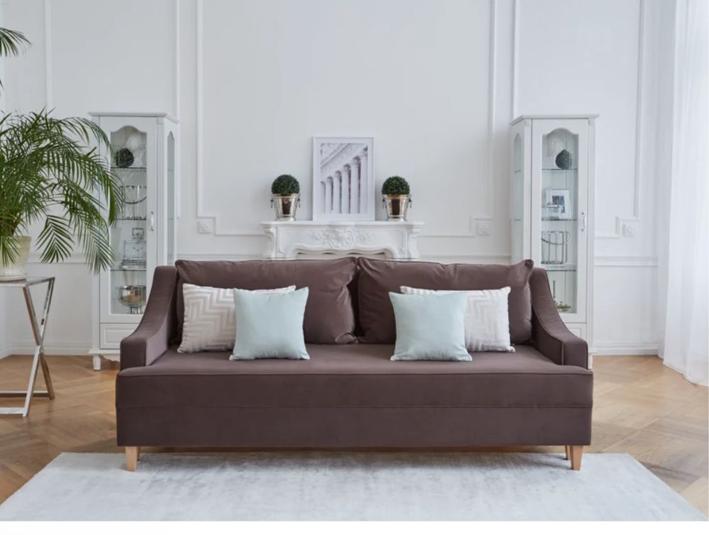 Brązowa Sofa 3-osobowa 225 x 90 x 88, s, outlet, -50%, okazja!