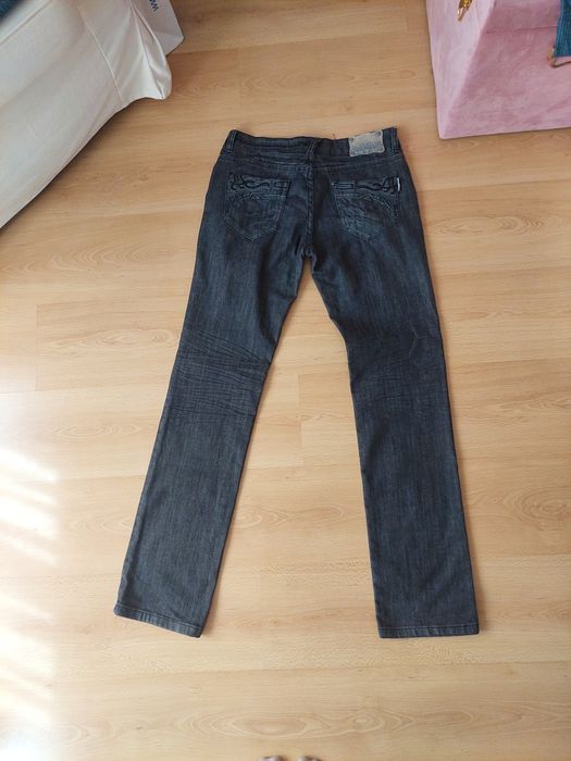 Calças cinzentas escuras, lowrise y2k