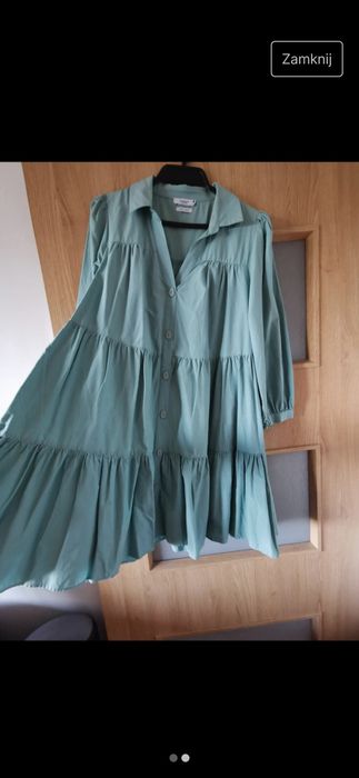 Sukienka zielona babydoll Reserved 40 bawełna