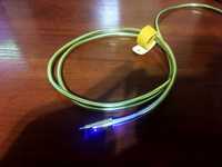 Мощный зарядный Data-кабель 120W 6А micro-USB 200см Tesla design Gold
