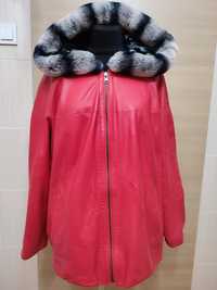 Натуральная кожаная куртка большой размер двухсторонняя кожа