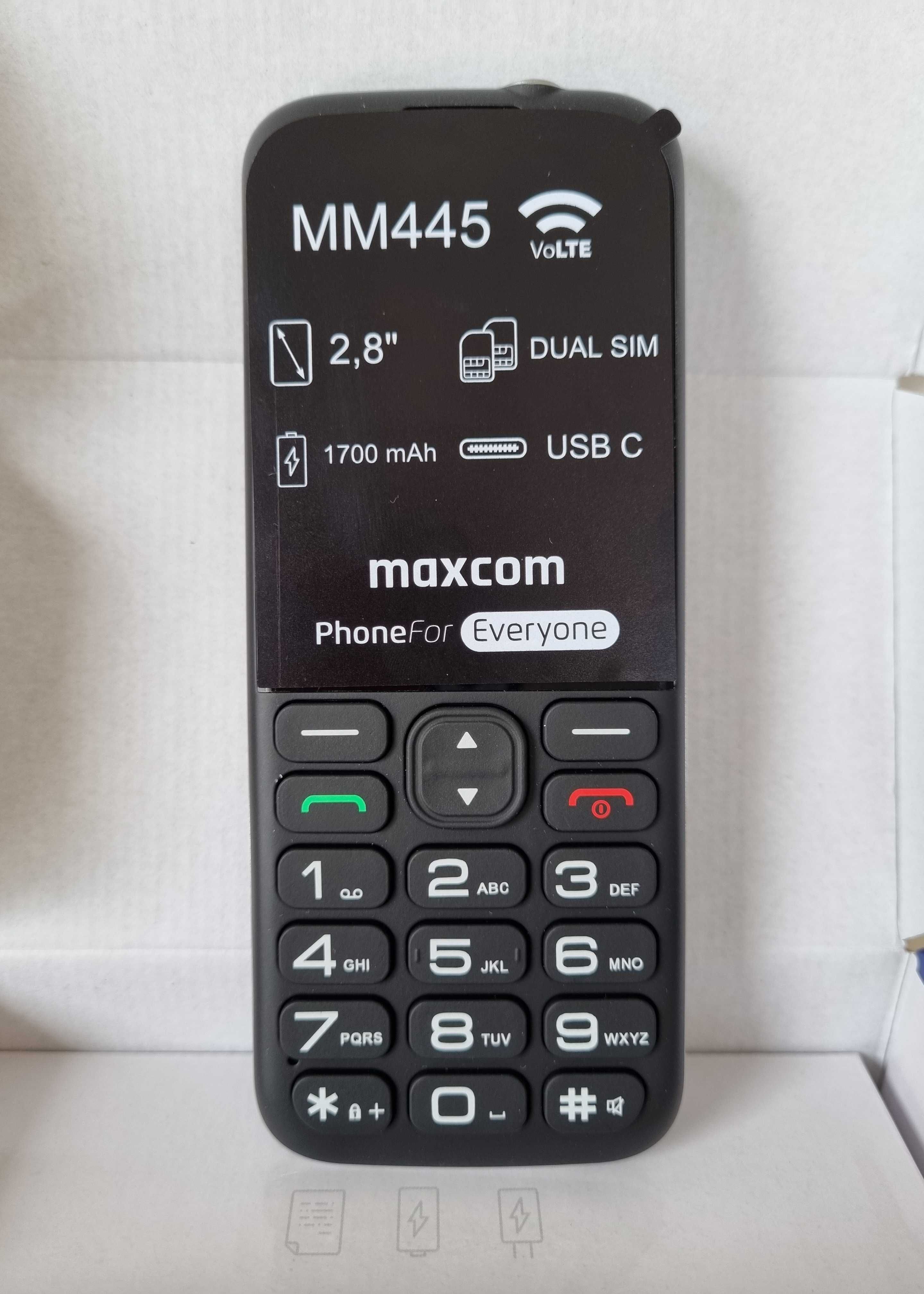 Nowy Telefon Komórkowy Stacjonarny na Kartę SIM Dual MaxCom MM445 4G