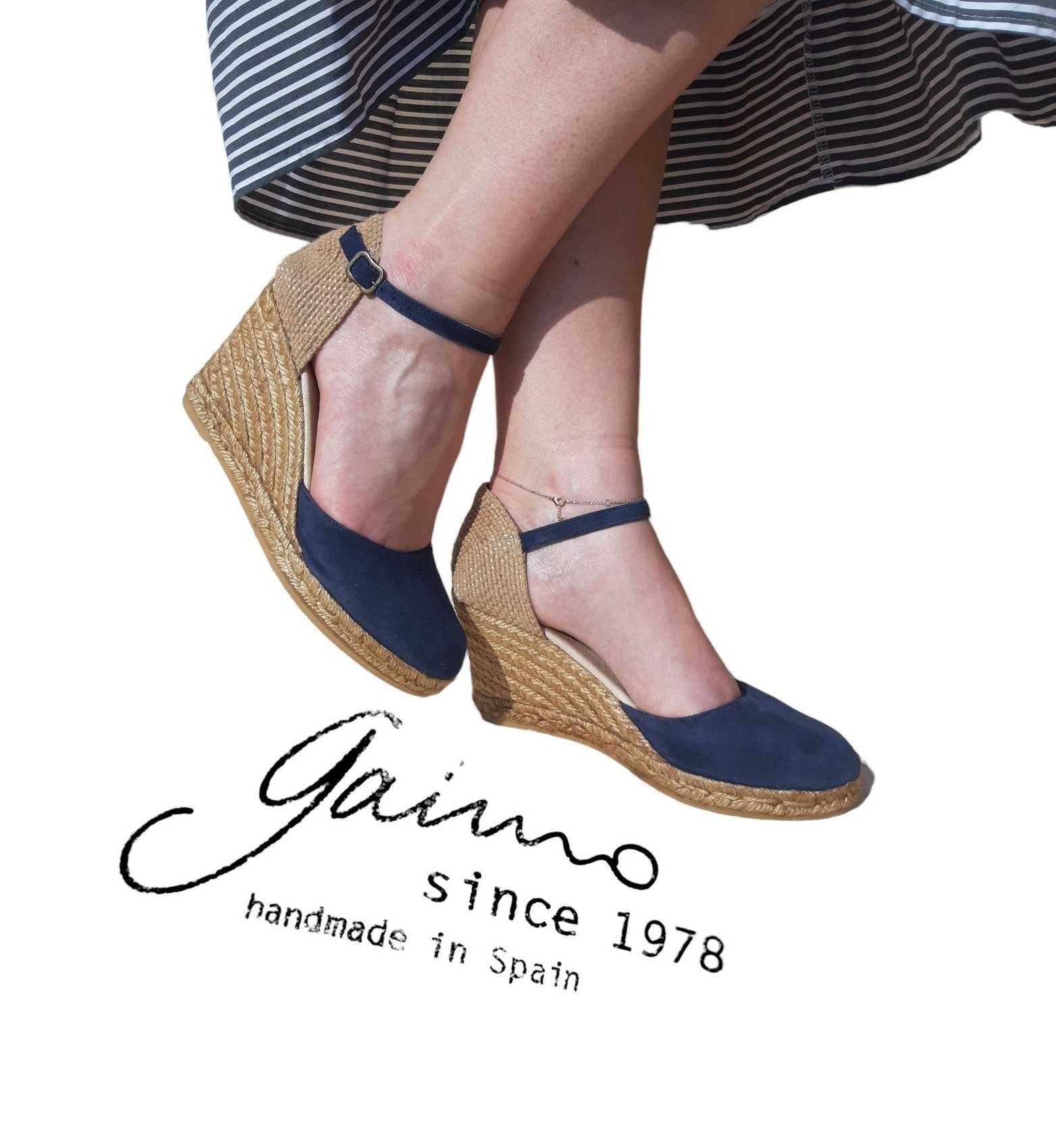 Hiszpańskie espadryle na koturnie handmade