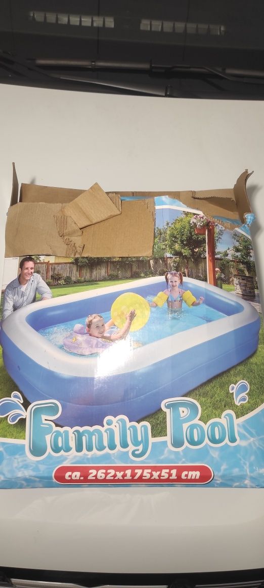 Basen Dmuchany Ogrodowy 262x175x51 cm  2 komory family pool