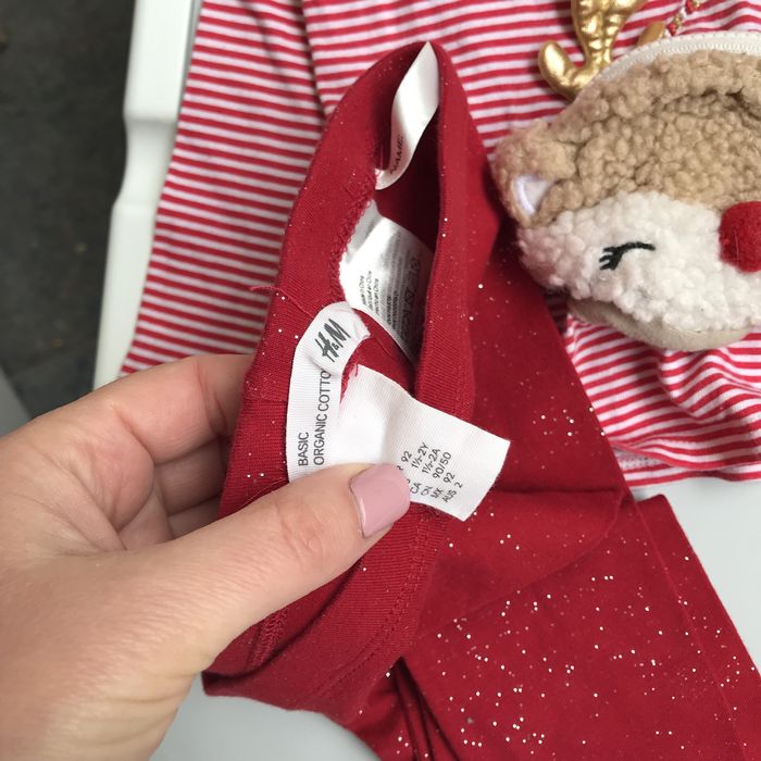 Костюм новорічний різдвяний лосінки легінси з оленем 18-24 м