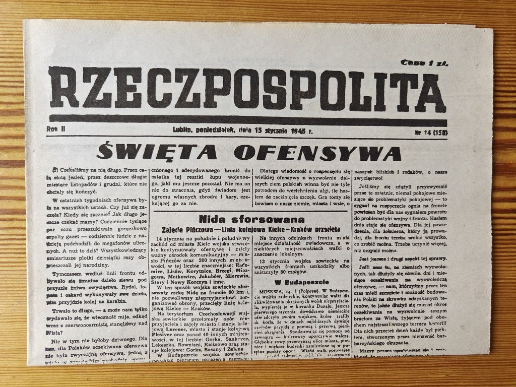 Rzeczypospolita 15 stycznia 1945 nr 14