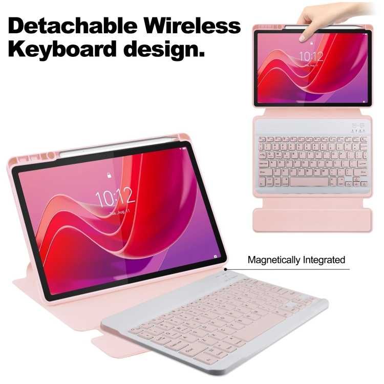 Różowe Obrotowe Etui Bezprzewodowa Klawiatura do Lenovo Tab M11