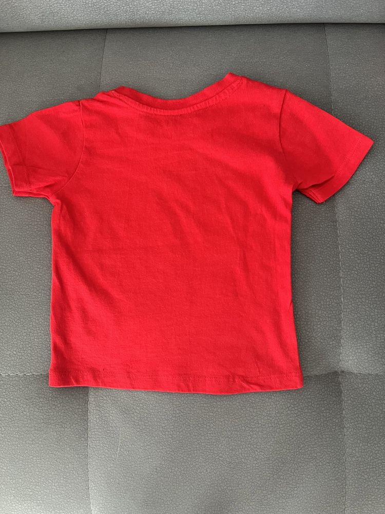 Primark czerwony basic t-shirt koszulka bluzka idealny r.9-12 mc 80 cm