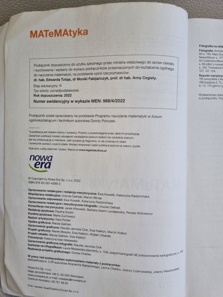 Matematyka 4 zakres podstawowy i rozszerzony Nowa Era