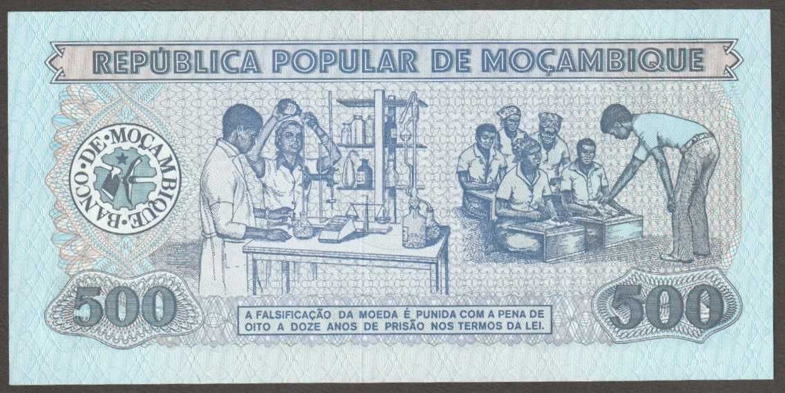 Mozambik 500 meticais 1980 - AA00 - stan bankowy UNC