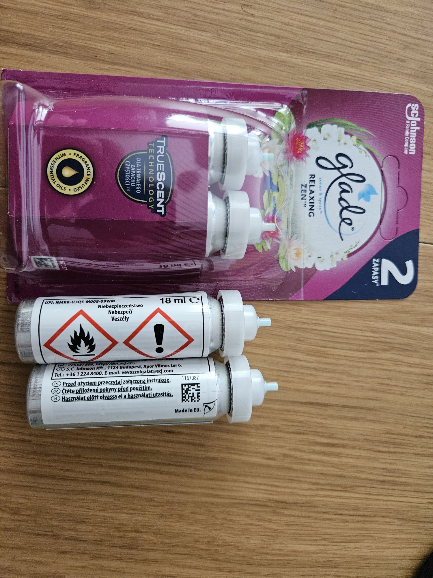 Glade sense&spray, relaxing zen, wkłady 4 szt., nowe