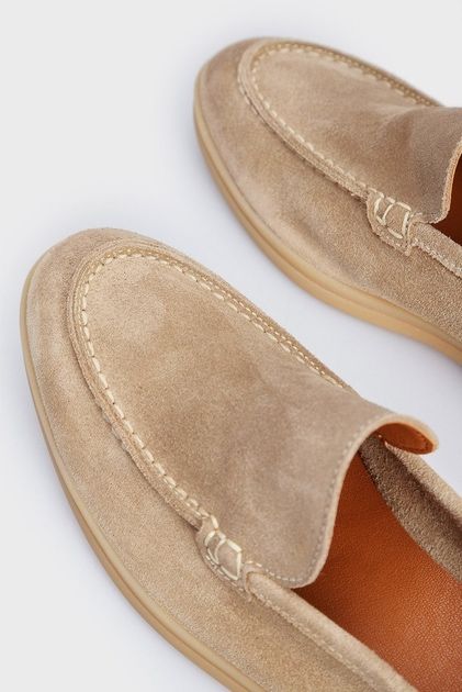 Жіночі замшеві лофери бежеві Alba PRPY