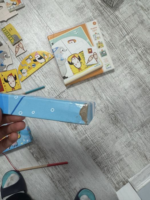 Комплект  4 пазлів Джеко Djeco та гра рибалка