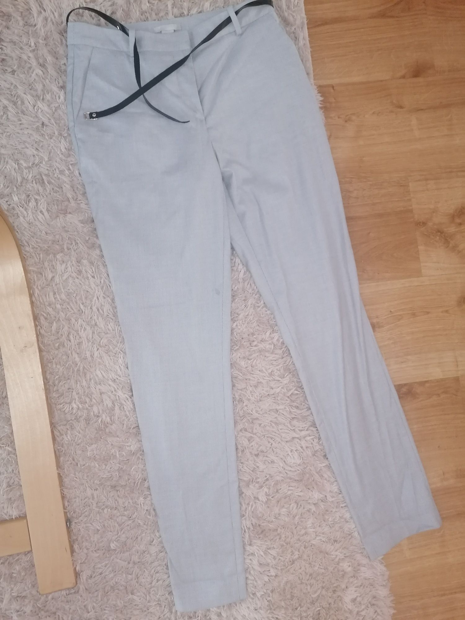 Eleganckie spodnie kant h&m chinosy chino  cygaretki szare