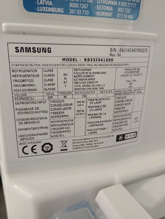 Lodówka SAMSUNG No Frost 185cm