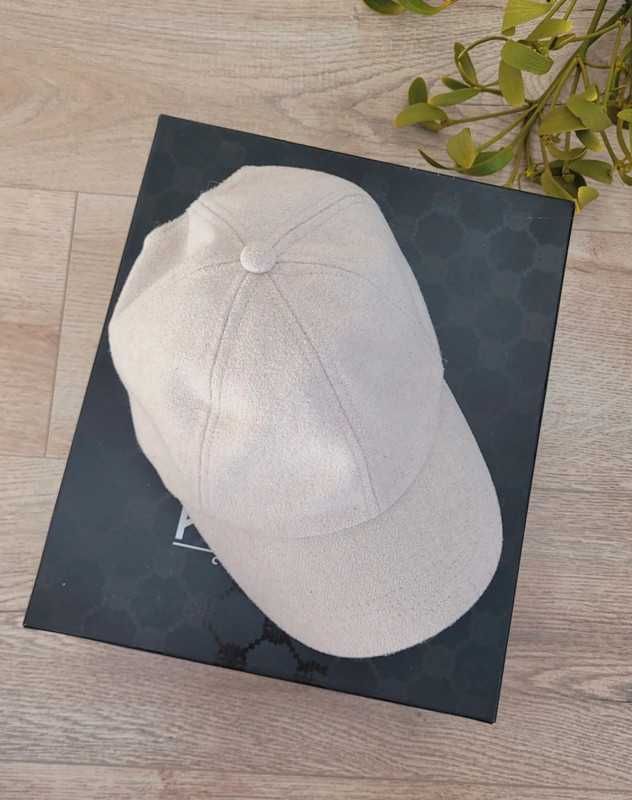 Kremowa Czapka z Daszkiem H&M, Rozm S/XS, Ciepła