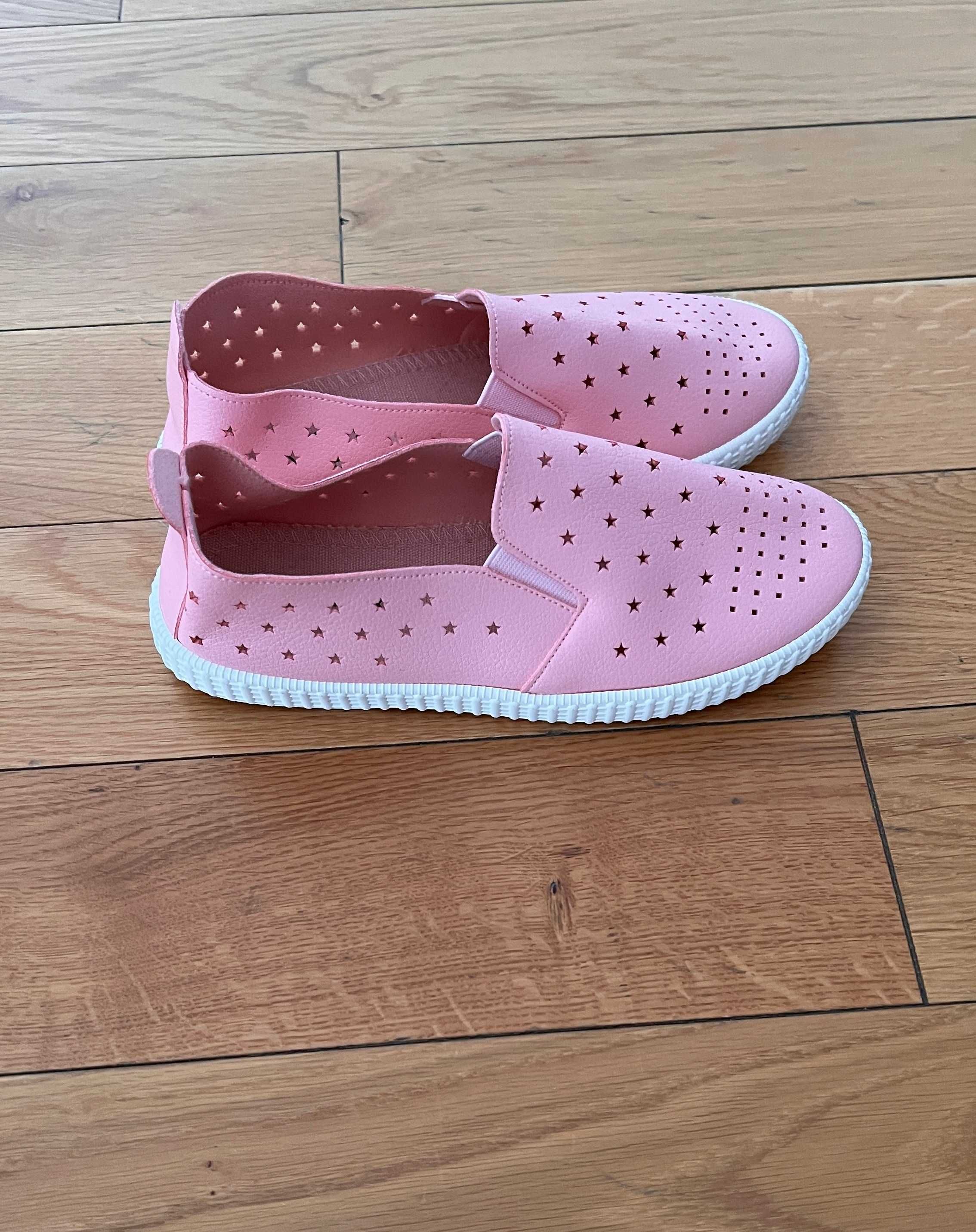 Buty Trampki Espadryle Różowe Gwiazdki Rozm. 37 (22 cm)