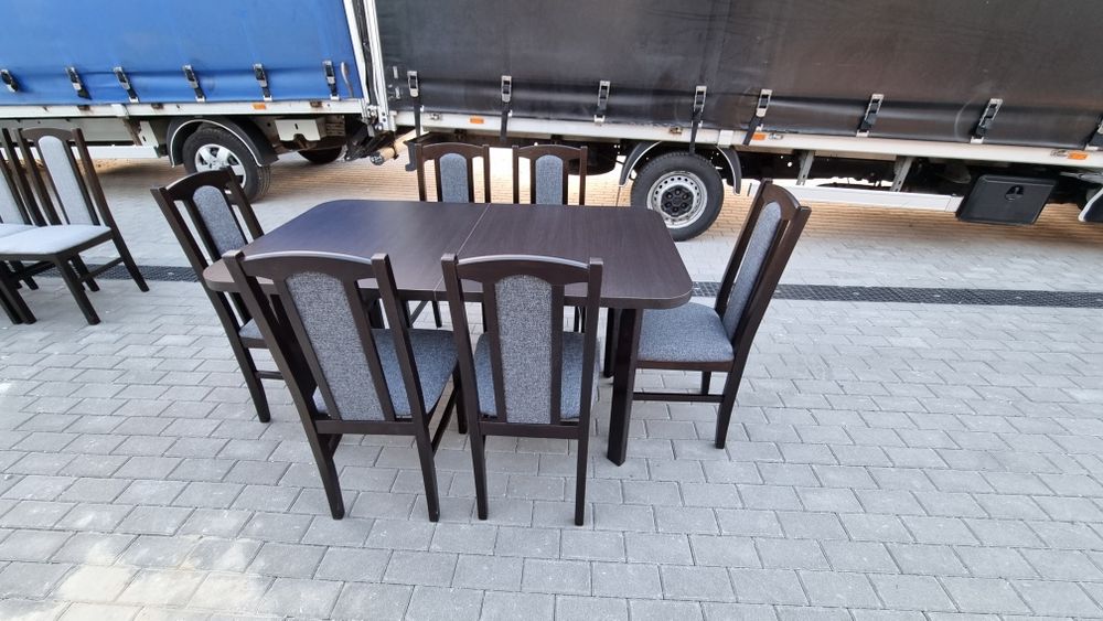 Najlepsza cena: Stół + 6 krzeseł, wenge + grafit, dostawa cała POLSKA