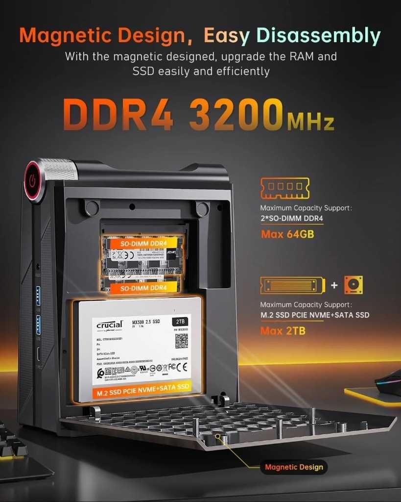 Mini PC Intel i9-11900H SSD 512GB DDR4 16GB 3200MHz ACEMAGIC AD08