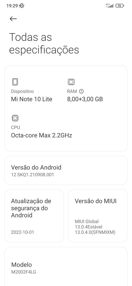 Mi Note 10 Lite 8gb/128gb