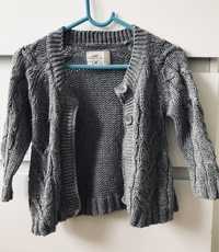 Sweter szary rozpinany 74 h&m