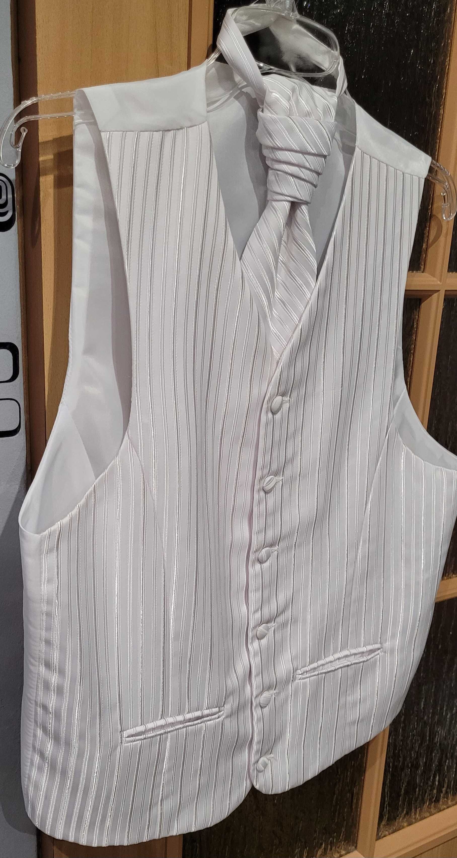 Męska Elegancka Biała Kamizelka - JAK NOWA !!!