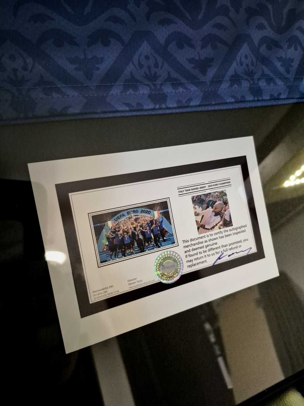 Włochy koszulka z podpisami Euro 2020 ! Autograf Rama VERATTI INSIGNE
