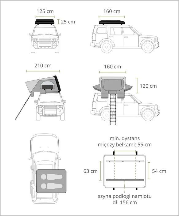 Namioty dachowe wynajem z montażem, Offlander Fold 2 WOLNE TERMINY