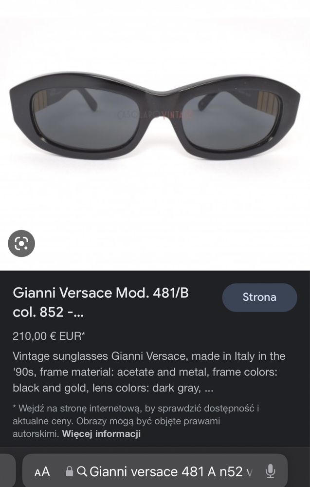 Czarne okulary Versace silver meduza unisex