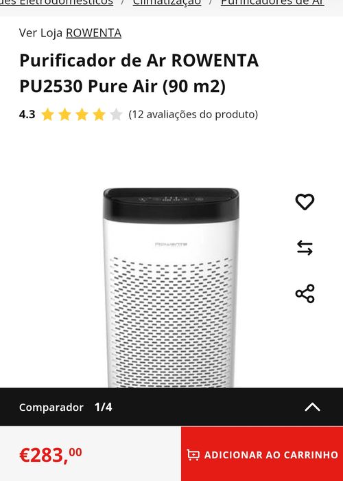 Purificador de ar Rowenta PU2530/FO870