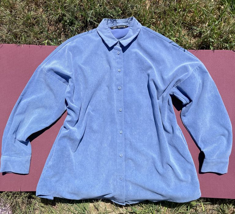 Вінтажна сорочка Zara неймовірного небесного кольору