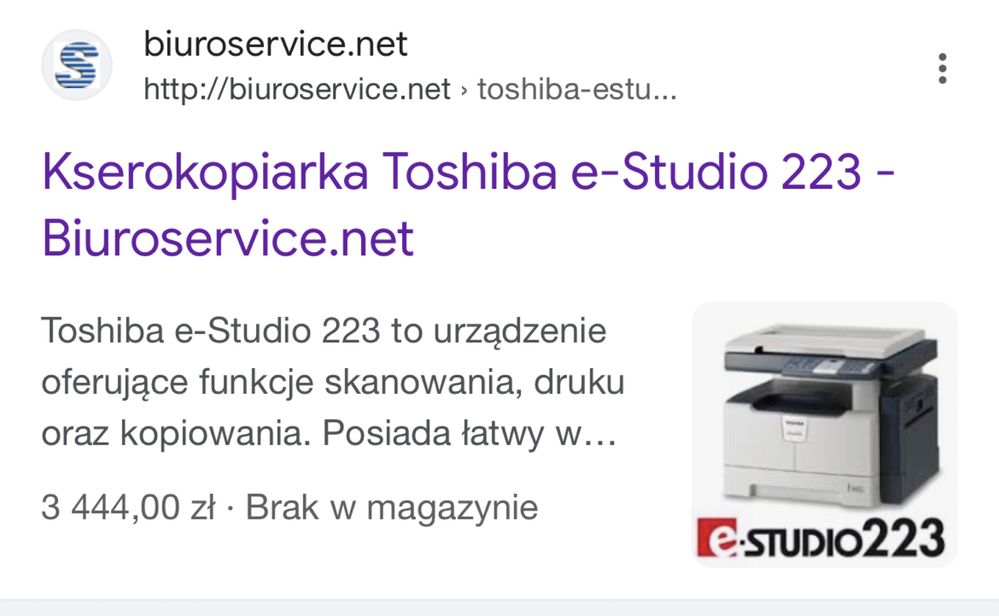 Urządzenie wielofunkcyjne Toshiba E-studio 233 drukarka A3  ksero