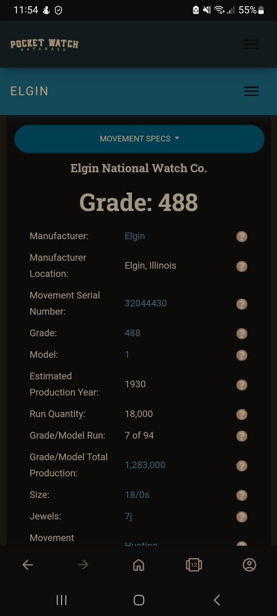 Sprzedam sprawny mechanizm amerykańskiego zegarka Elgin Grade 488