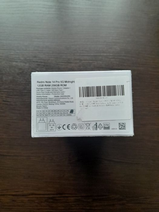 Смартфон Xiaomi Redmi Note 14 Pro 5G 12/256GB Midnight Black