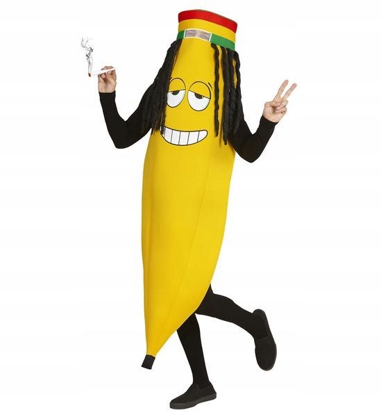 Strój Banana Przebranie Banan Kostium, Banan Rastafarianin
