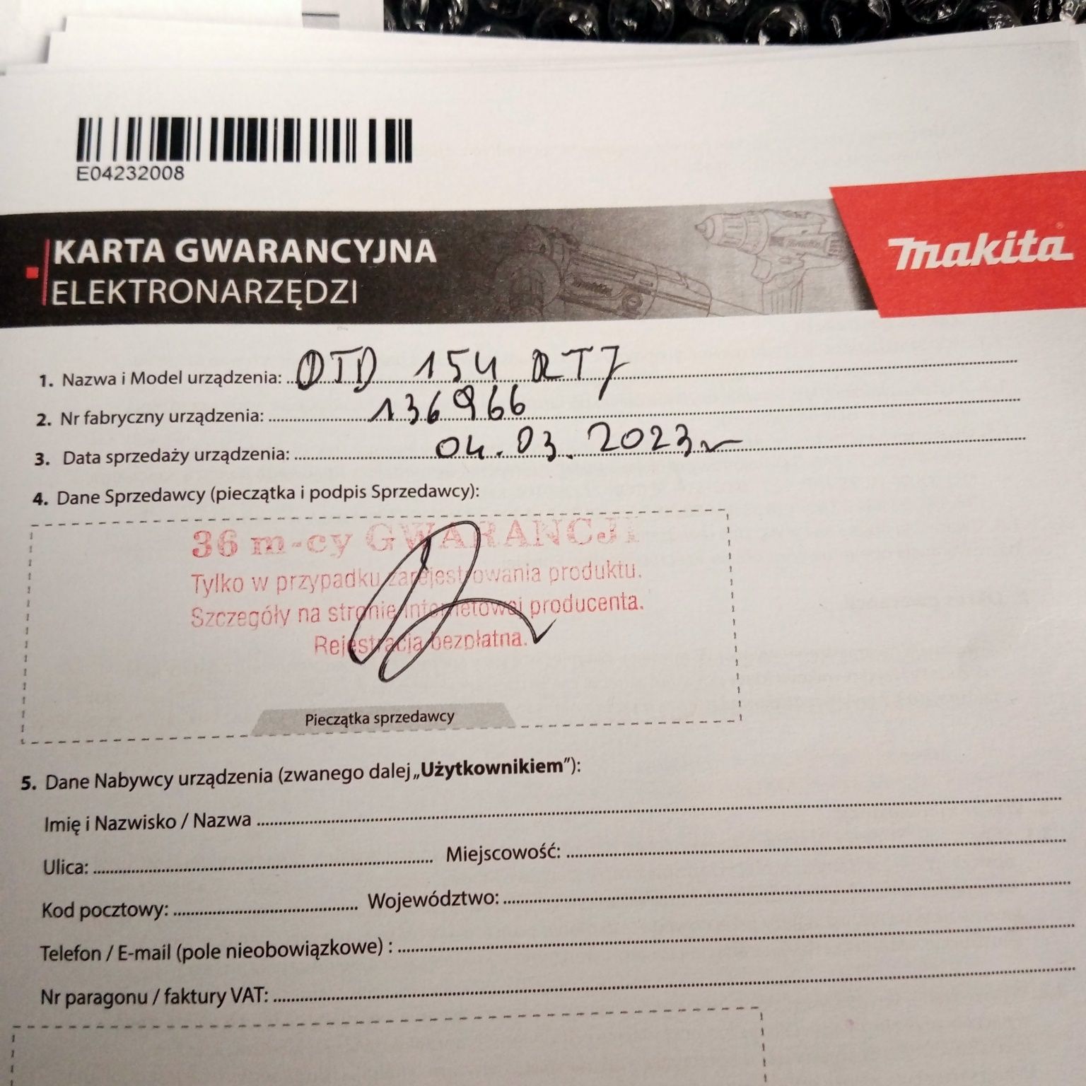 Zakretarka udarowa akumatorowaMakita