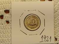Portugal - moeda de 10 centavos de 1921