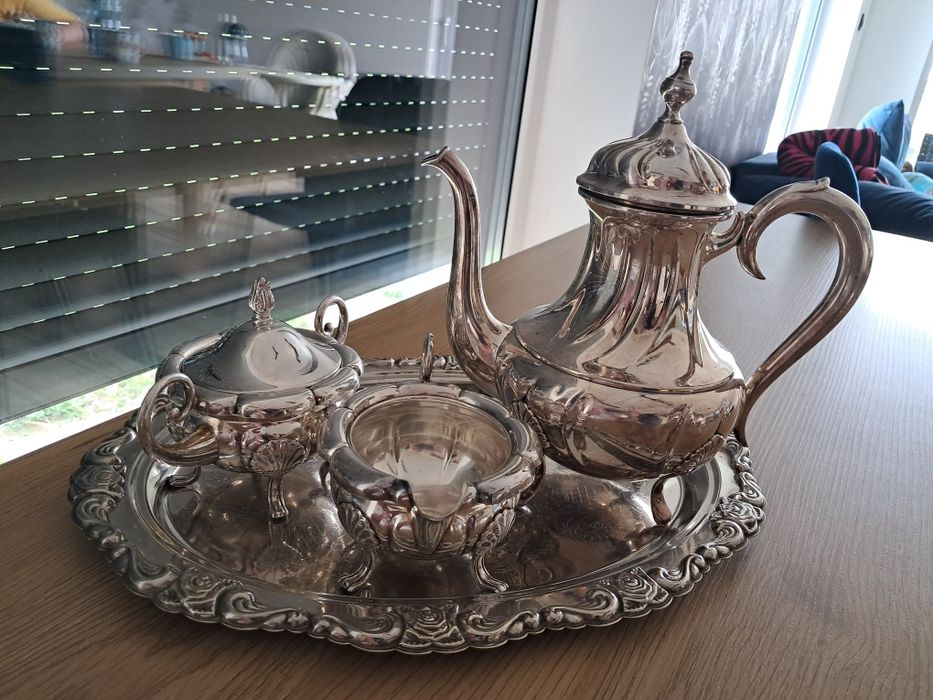 Posrebrzany zestaw retro