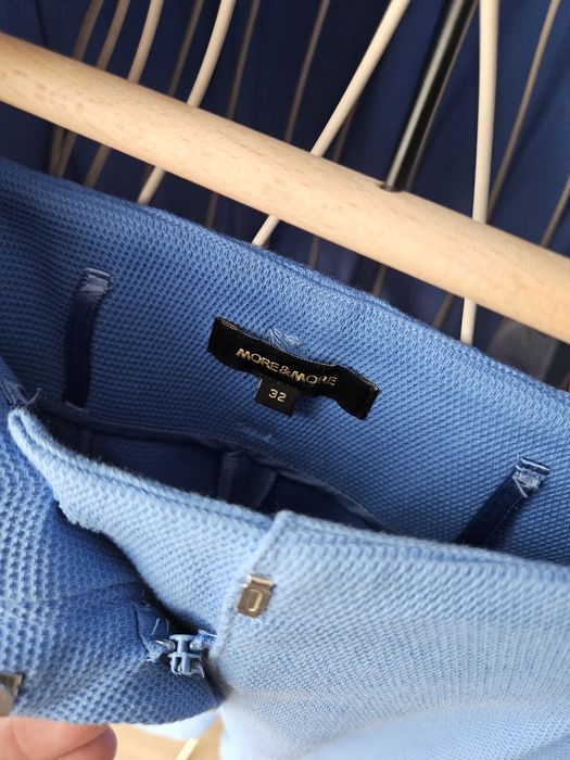 Elegancki Garnitur damski ze spodniami  Błękit More & More Strukturaln