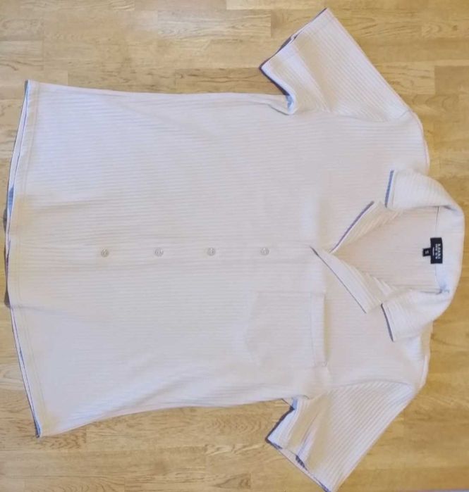 Plisowana Oversize Pleated koszula beżowa Streetwear S M L t-shirt