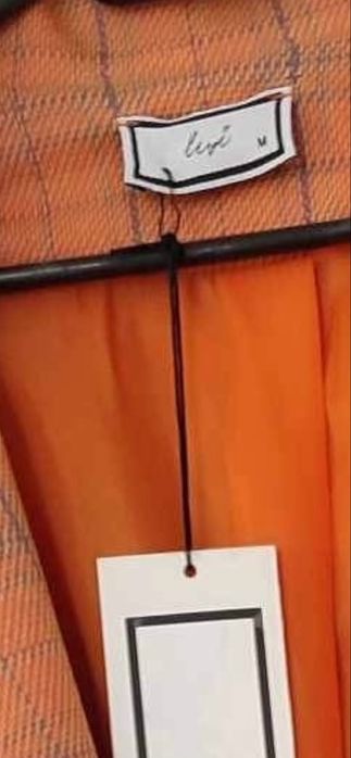 Marynarka damska pomarańczowa w kratkę, Livi, rozmiar  M/38