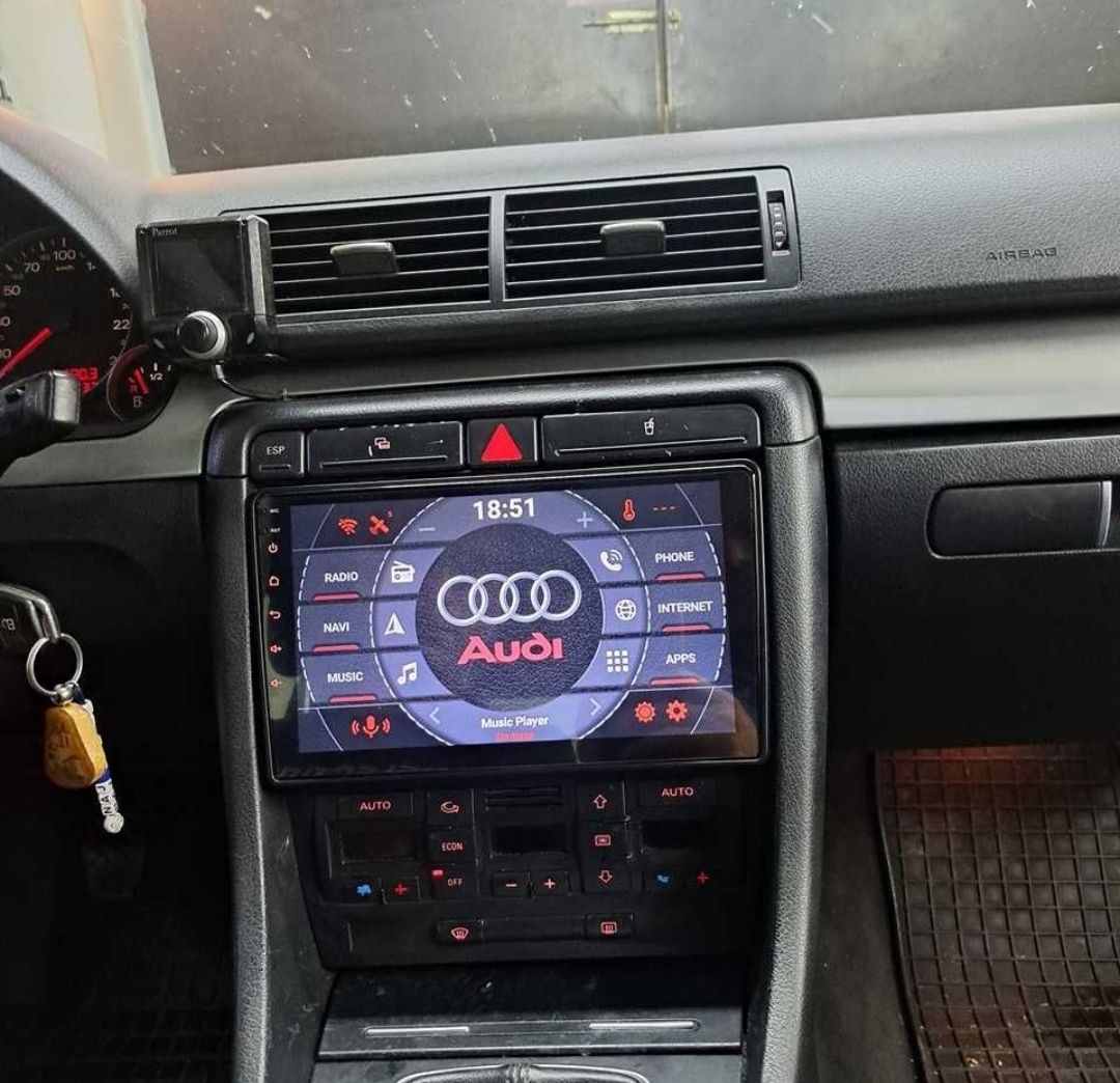 Rádio 2 DIN Audi A4 (2000 a 2009) + Android + GPS + carplay  /B6/B7