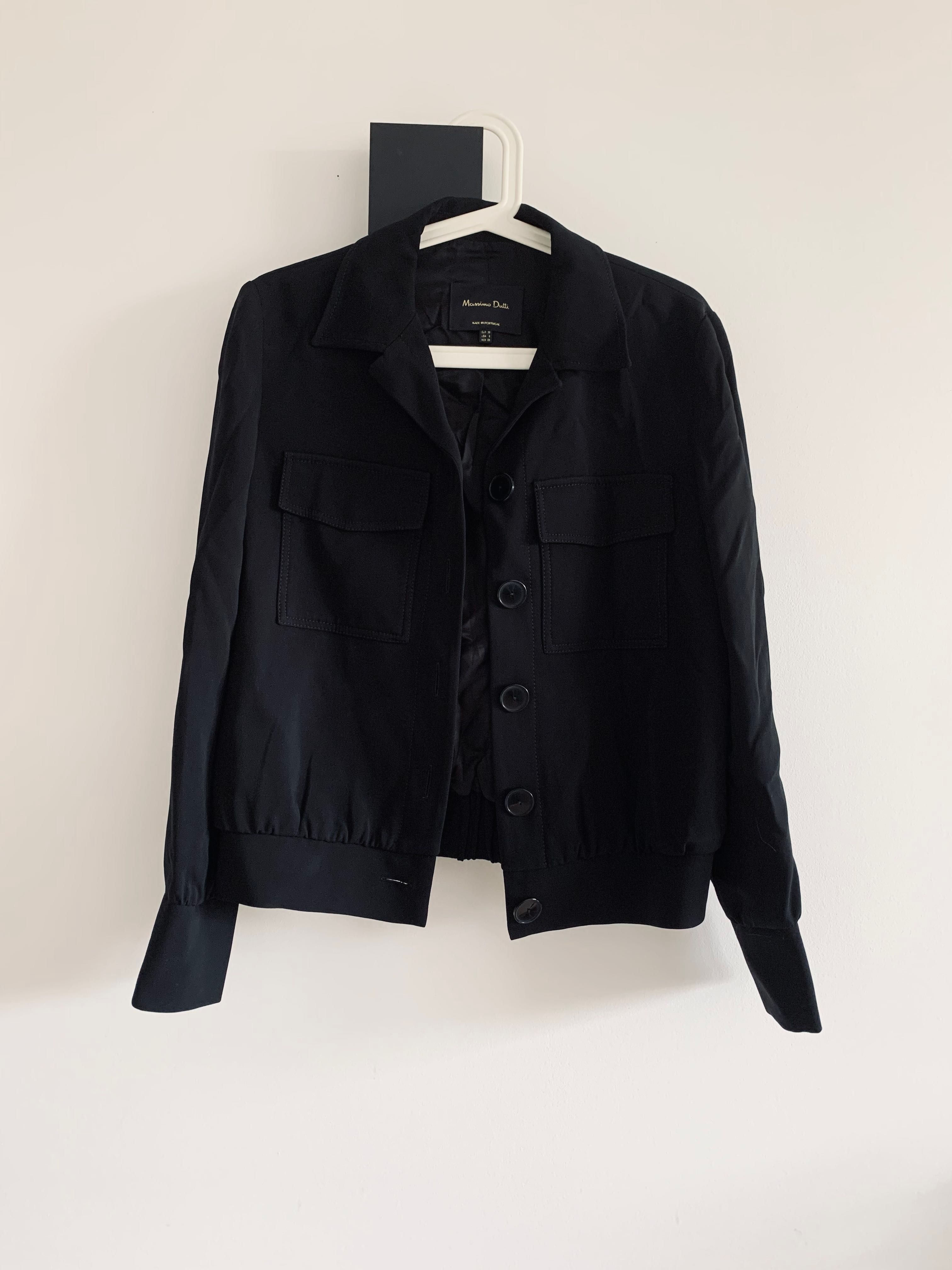 Kurtka bomberka lekka czarna Massimo Dutti Basic