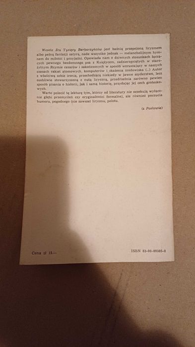 Książka - Wesele stu tysięcy barbarzyńców, Tojal