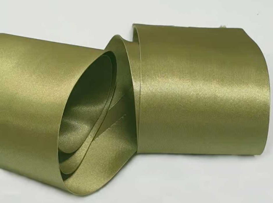 Lamówka atłasowa kolor zielony - oliwkowy 15mm szpulka 144mb