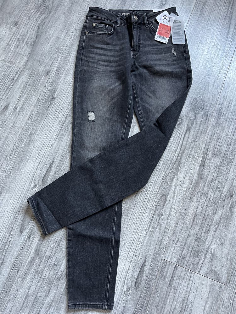Szare nowe jeansy slim orsay xs
