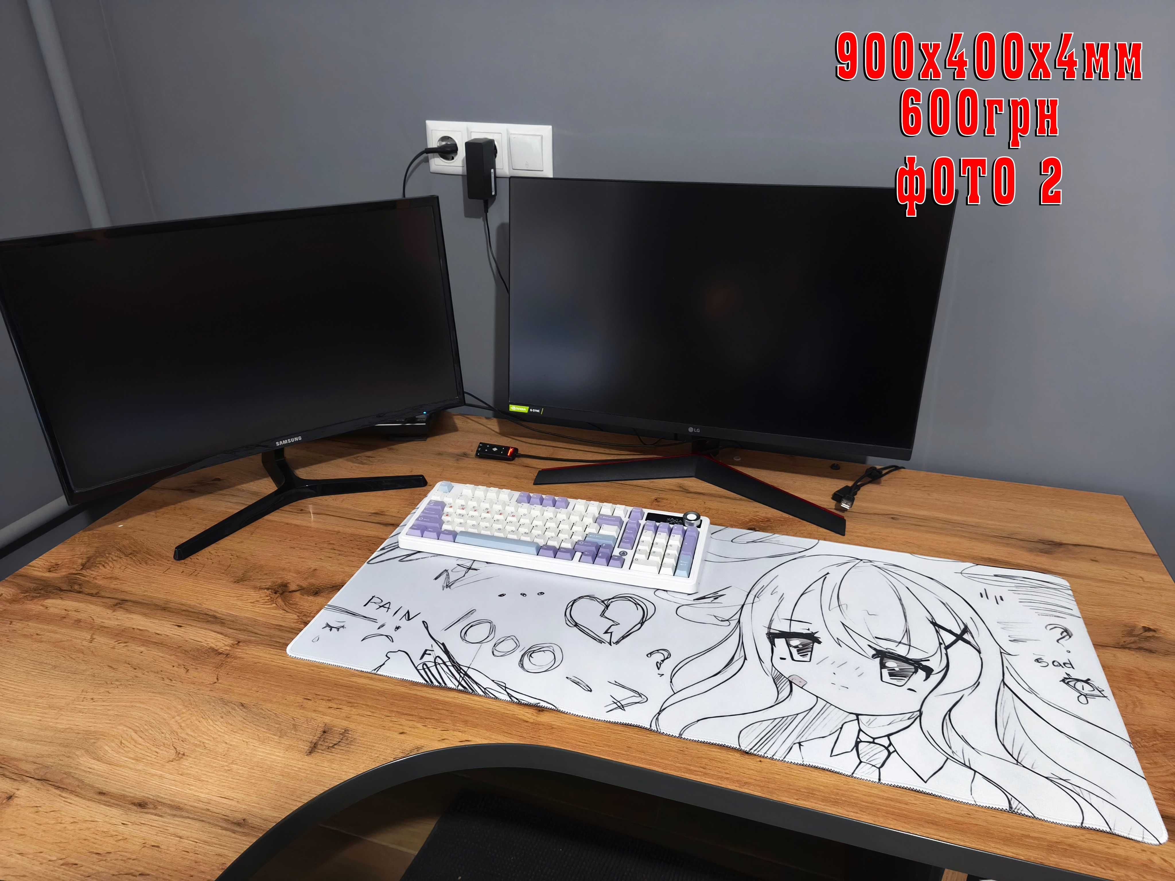 Коврик для миші Аниме игровая поверхность мышки 90х40см 60х35см 80х30