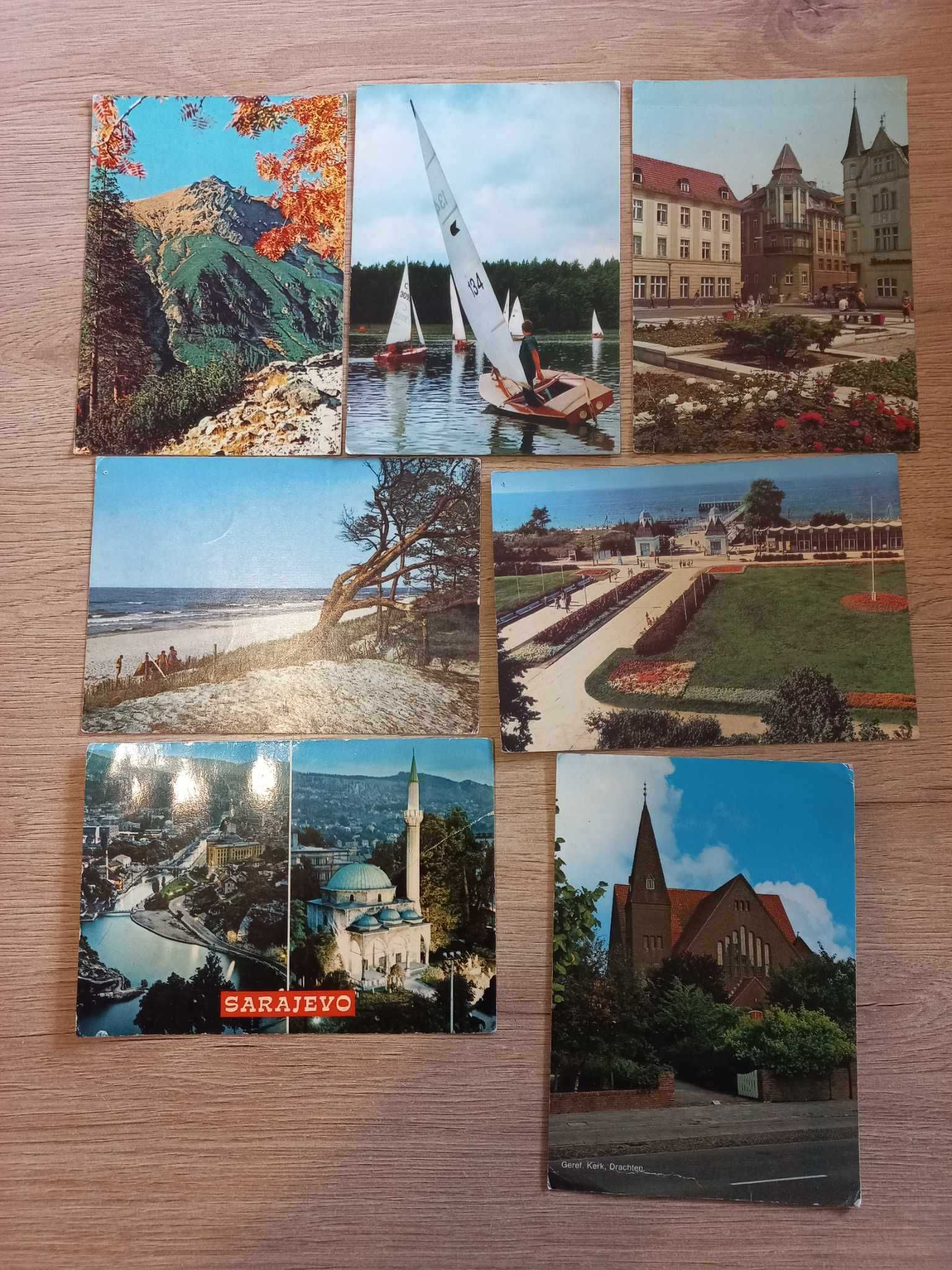 7 pocztówek -Pszczyna,Tatry,Pojezierze Mazurskie,Dźwirzyno ...