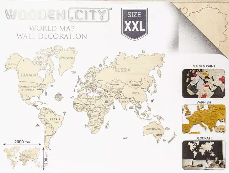 Mapa Świata Xxl, Kolor Coral Nowa